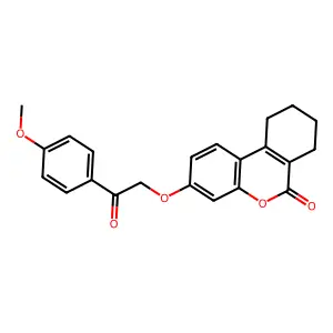 3-[2-(4-methoxyphenyl)-2-oxoethoxy]-7,8,9,10-tetrahydro-6H-benzo[c]chromen-6-one structure