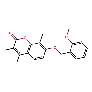 7-[(2-methoxybenzyl)oxy]-3,4,8-trimethyl-2H-chromen-2-one structure