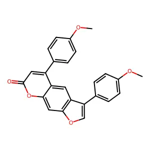 3,5-bis(4-methoxyphenyl)-7H-furo[3,2-g]chromen-7-one structure