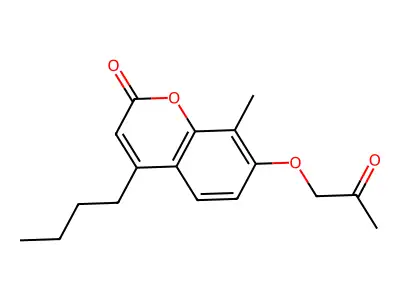 4-butyl-8-methyl-7-(2-oxopropoxy)-2H-chromen-2-one structure