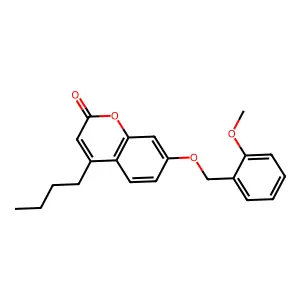 4-butyl-7-[(2-methoxybenzyl)oxy]-2H-chromen-2-one structure