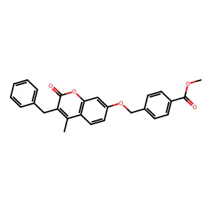 methyl 4-{[(3-benzyl-4-methyl-2-oxo-2H-chromen-7-yl)oxy]methyl}benzoate structure