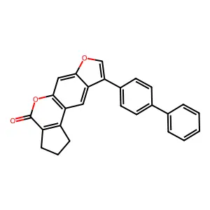 9-(biphenyl-4-yl)-2,3-dihydrocyclopenta[c]furo[3,2-g]chromen-4(1H)-one structure