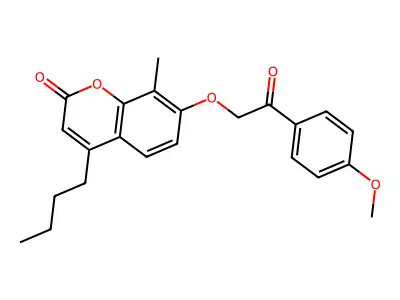 4-butyl-7-[2-(4-methoxyphenyl)-2-oxoethoxy]-8-methyl-2H-chromen-2-one structure