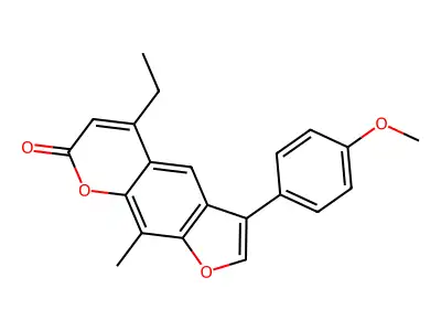 5-ethyl-3-(4-methoxyphenyl)-9-methyl-7H-furo[3,2-g]chromen-7-one structure