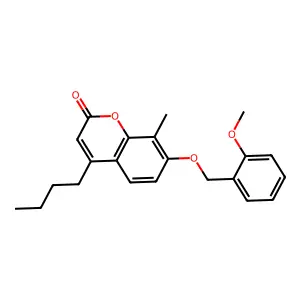 4-butyl-7-[(2-methoxybenzyl)oxy]-8-methyl-2H-chromen-2-one structure