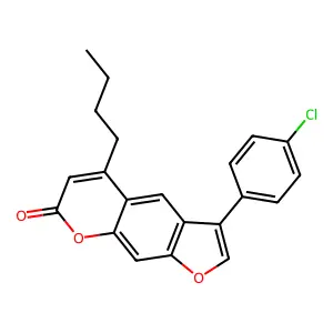 5-butyl-3-(4-chlorophenyl)-7H-furo[3,2-g]chromen-7-one structure