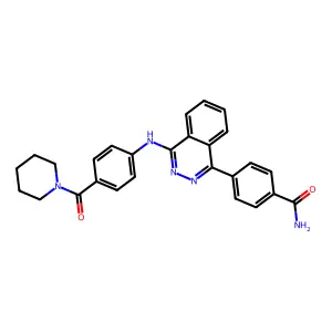 4-(4-{[4-(Piperidin-1-ylcarbonyl)phenyl]amino}phthalazin-1-yl)benzamide structure