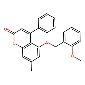 5-[(2-methoxybenzyl)oxy]-7-methyl-4-phenyl-2H-chromen-2-one structure