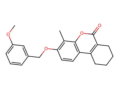 3-[(3-methoxybenzyl)oxy]-4-methyl-7,8,9,10-tetrahydro-6H-benzo[c]chromen-6-one structure