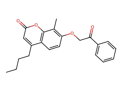 4-butyl-8-methyl-7-(2-oxo-2-phenylethoxy)-2H-chromen-2-one structure