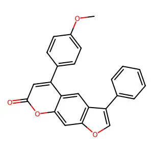 5-(4-methoxyphenyl)-3-phenyl-7H-furo[3,2-g]chromen-7-one structure
