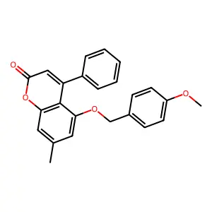 5-[(4-methoxybenzyl)oxy]-7-methyl-4-phenyl-2H-chromen-2-one structure