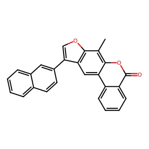 7-methyl-10-(naphthalen-2-yl)-5H-benzo[c]furo[3,2-g]chromen-5-one structure