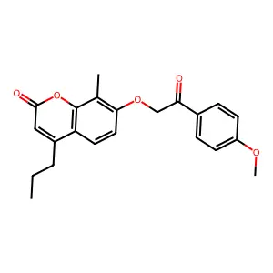7-[2-(4-methoxyphenyl)-2-oxoethoxy]-8-methyl-4-propyl-2H-chromen-2-one structure