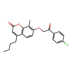 4-butyl-7-[2-(4-chlorophenyl)-2-oxoethoxy]-8-methyl-2H-chromen-2-one structure