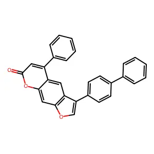 3-(4-biphenylyl)-5-phenyl-7H-furo[3,2-g]chromen-7-one structure