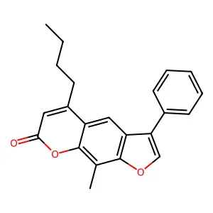 5-butyl-9-methyl-3-phenyl-7H-furo[3,2-g]chromen-7-one structure