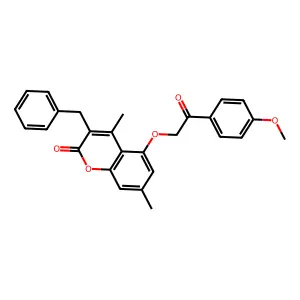3-benzyl-5-[2-(4-methoxyphenyl)-2-oxoethoxy]-4,7-dimethyl-2H-chromen-2-one structure