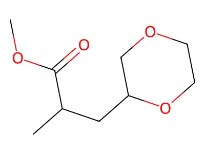 Methyl 3-(1,4-dioxan-2-yl)-2-methylpropanoate structure