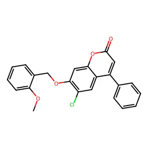 6-chloro-7-[(2-methoxybenzyl)oxy]-4-phenyl-2H-chromen-2-one structure