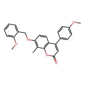 7-[(2-methoxybenzyl)oxy]-4-(4-methoxyphenyl)-8-methyl-2H-chromen-2-one structure