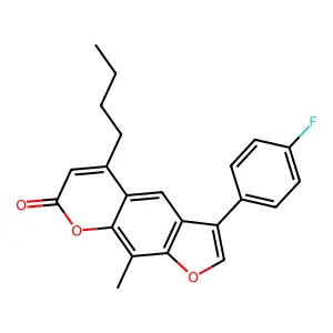 5-butyl-3-(4-fluorophenyl)-9-methyl-7H-furo[3,2-g]chromen-7-one structure