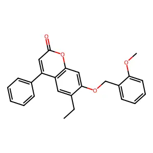 6-ethyl-7-[(2-methoxybenzyl)oxy]-4-phenyl-2H-chromen-2-one structure