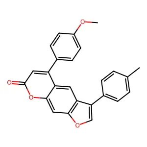 5-(4-methoxyphenyl)-3-(4-methylphenyl)-7H-furo[3,2-g]chromen-7-one structure
