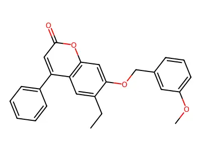 6-ethyl-7-[(3-methoxybenzyl)oxy]-4-phenyl-2H-chromen-2-one structure