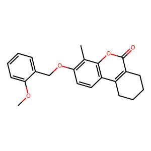 3-[(2-methoxybenzyl)oxy]-4-methyl-7,8,9,10-tetrahydro-6H-benzo[c]chromen-6-one structure