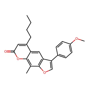 5-butyl-3-(4-methoxyphenyl)-9-methyl-7H-furo[3,2-g]chromen-7-one structure