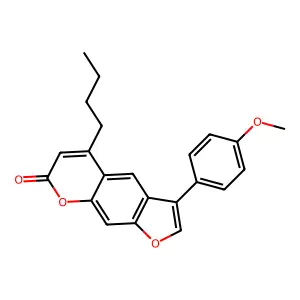 5-butyl-3-(4-methoxyphenyl)-7H-furo[3,2-g]chromen-7-one structure