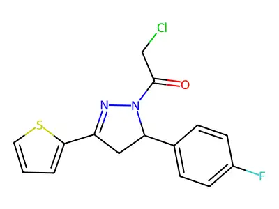 1-(Chloroacetyl)-5-(4-fluorophenyl)-3-(2-thienyl)-4,5-dihydro-1H-pyrazole structure