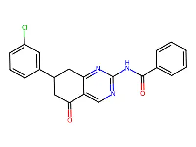 N-[7-(3-chlorophenyl)-5-oxo-7,8-dihydro-6H-quinazolin-2-yl]benzamide structure
