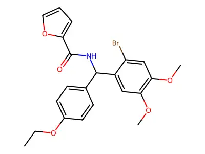 N-[(2-bromo-4,5-dimethoxyphenyl)-(4-ethoxyphenyl)methyl]furan-2-carboxamide structure