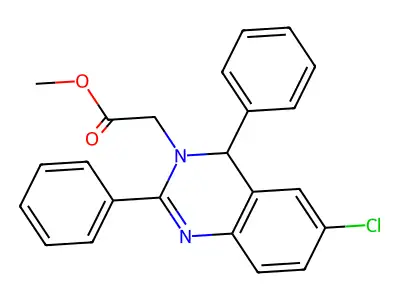 methyl (6-chloro-2,4-diphenyl-3(4H)-quinazolinyl)acetate structure