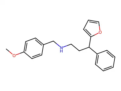 3-(furan-2-yl)-N-(4-methoxybenzyl)-3-phenylpropan-1-amine structure