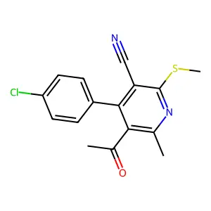 5-Acetyl-4-(4-chlorophenyl)-6-methyl-2-(methylsulfanyl)pyridine-3-carbonitrile structure