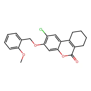 2-Chloro-3-[(2-methoxyphenyl)methoxy]-7,8,9,10-tetrahydrobenzo[c]chromen-6-one structure