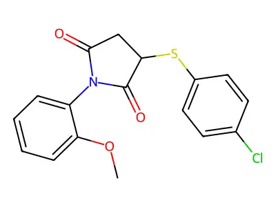 3-[(4-Chlorophenyl)sulfanyl]-1-(2-methoxyphenyl)pyrrolidine-2,5-dione structure