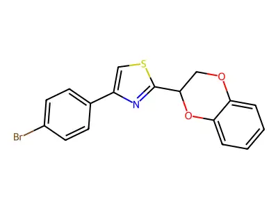 4-(4-Bromophenyl)-2-(2,3-dihydro-1,4-benzodioxin-2-yl)-1,3-thiazole structure