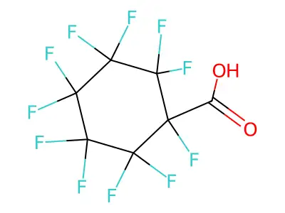 Perfluorocyclohexanecarboxylic acid structure