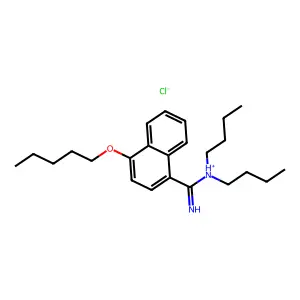 1-Naphthamidine, N,N-dibutyl-4-pentyloxy-, monohydrochloride structure