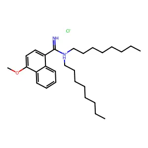 1-Naphthamidine, N,N-dioctyl-4-methoxy-, monohydrochloride structure