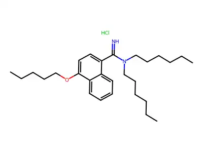 1-Naphthamidine, N,N-dihexyl-4-(pentyloxy)-, monohydrochloride structure