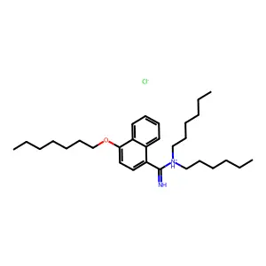1-Naphthamidine, N,N-dihexyl-4-heptyloxy-, monohydrochloride structure