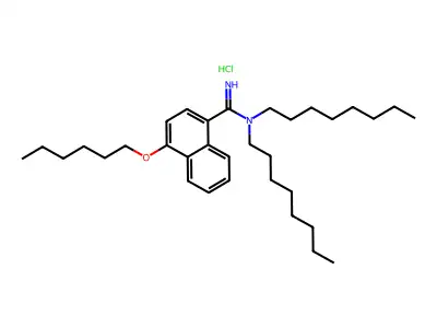 1-Naphthamidine, N,N-dioctyl-4-(hexyloxy)-, monohydrochloride structure