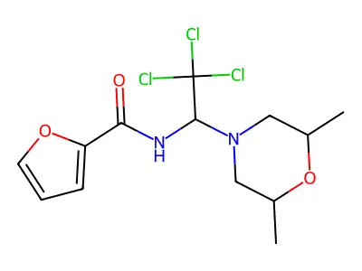 N-[2,2,2-trichloro-1-(2,6-dimethylmorpholin-4-yl)ethyl]furan-2-carboxamide structure