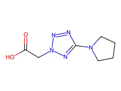 5-(Pyrrolidin-1-yl)-2H-tetrazole-2-acetic acid structure